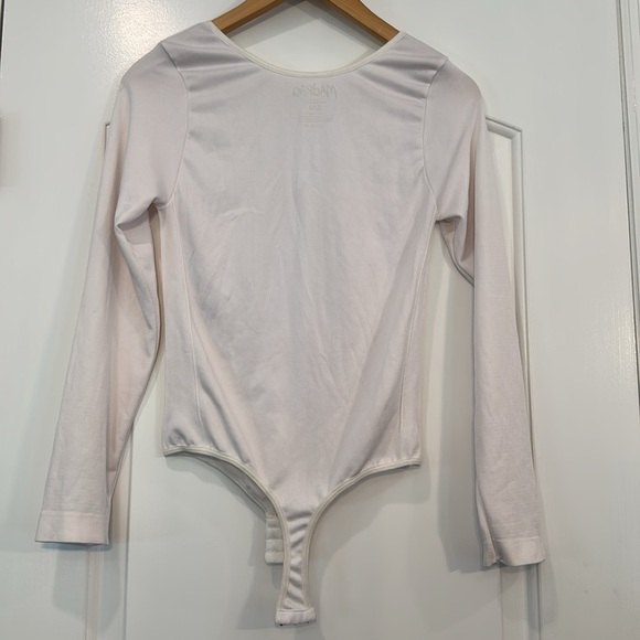 Madrag White Long Sleeve Bodysuit Size Small/Medium - Picture 5 of 5